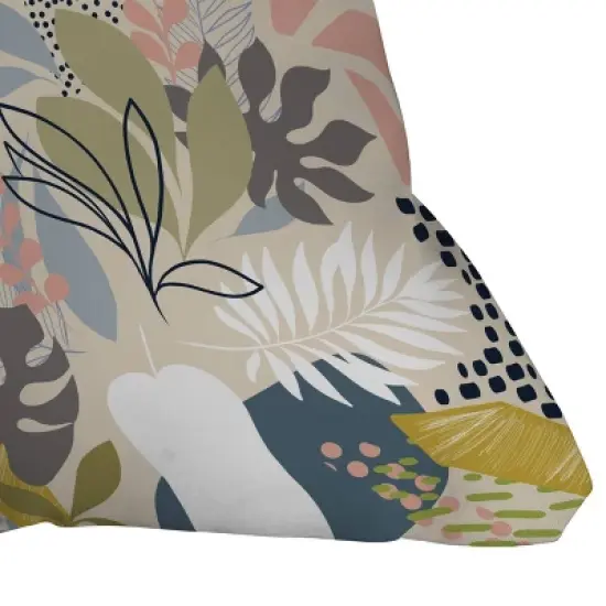 18"x18" Deny Designs Dominique Vari Words Tropical Foliage Pattern Square Outdoor Throw Pillow image {1}