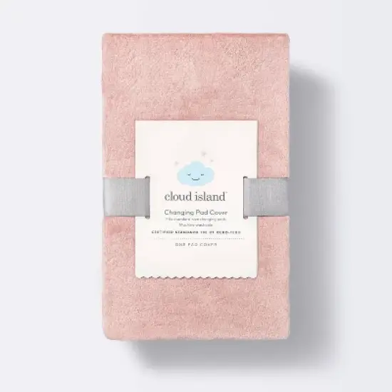 Velvet Polyester Spandex Changing Pad Cover - Pink - Cloud Island&trade; image {2}