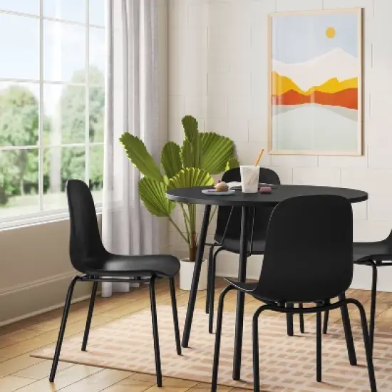 4pk Dorm Dining Chairs Black - Room Essentials&trade;: Metal Frame, Armless, Powder-Coated Finish image {1}