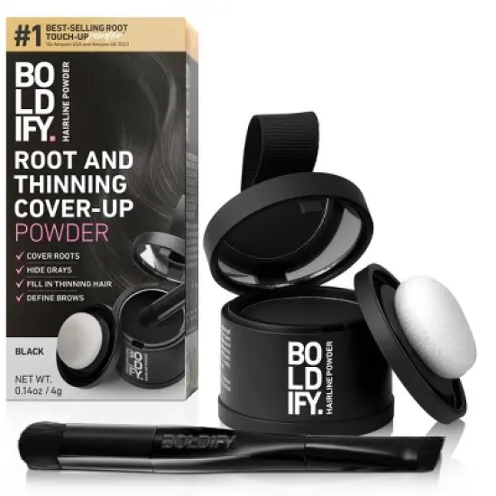 BOLDIFY Root Touch Up Powder with Brush, Covers Thinning Hair & Grays, Water-Resistant image {8}