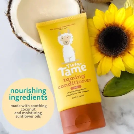 T is for Tame &ndash; Hair Taming Conditioner for Kids with Curls, Natural, Anti-Frizz, Detangles & Defines Curls, Safe for Babies and Toddlers, 5.07 fl oz image {2}