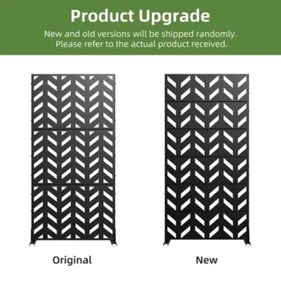 PexFix 72 in. x 35 in. Outdoor Privacy Screen Freestanding Galvanized Steel Panel Divider for Patio Deck Balcony Garden with Stable Base in Black image {7}