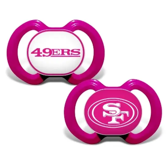 BabyFanatic Officially Licensed Unisex Pacifier 2-Pack - Pink NFL San Francisco 49ers image {1}