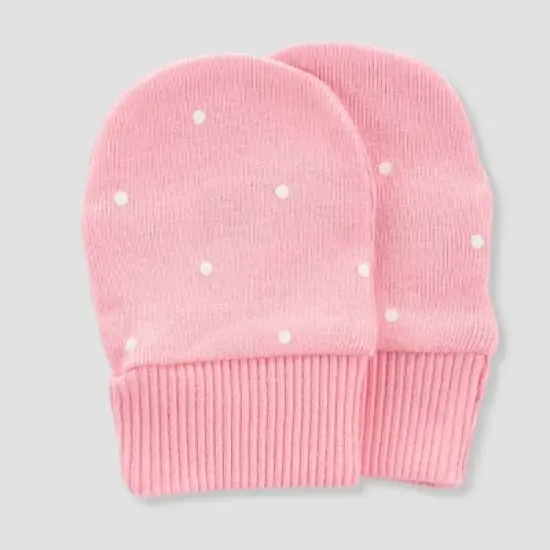 Carter's Just One You&reg; Baby Girls' 6pk Hat and Mitten Set - Pink/Off-White image {3}