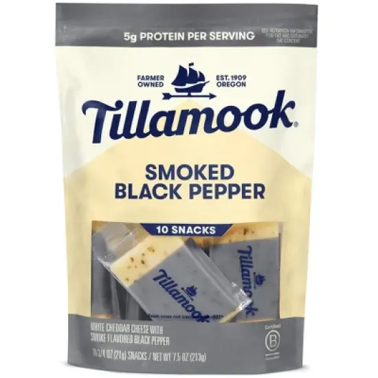 Tillamook Smoked Black Pepper Cheese Snack Portions -7.5oz/10ct image {9}
