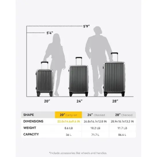 LUGGEX Aluminum Frame Zipperless Luggage with Silent Spinner Wheels, Durable Polycarbonate Hard Shell Suitcase image {6}