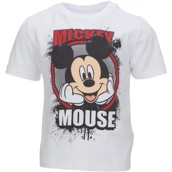 Disney Mickey Mouse Toddler Boys 3 Pack Graphic T-Shirt White/ Red/ Black  image {2}