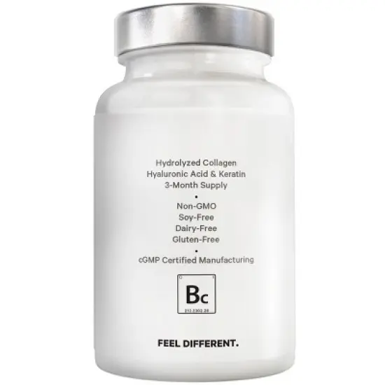 Amen Biotin Collagen Peptides, Vitamins C & E, Folate, Keratin, Hyaluronic Acid, Hair & Skin, 90 ct image {9}