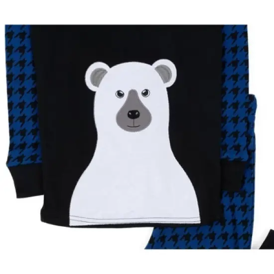 Leveret Kids Two Piece Cotton Animal Face Pajamas image {1}