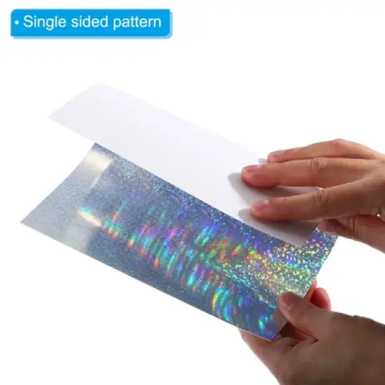 Unique Bargains Metallic Iridescent Mirror Paper Foil Board Reflective Holographic Cardstock 60 Pcs image {4}