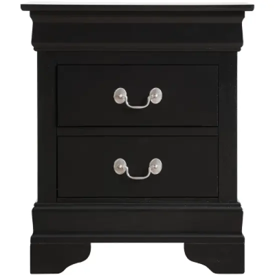 Passion Furniture Louis Philippe 2-Drawer Nightstand (24 in. H X 21 in. W X 16 in. D) image {6}