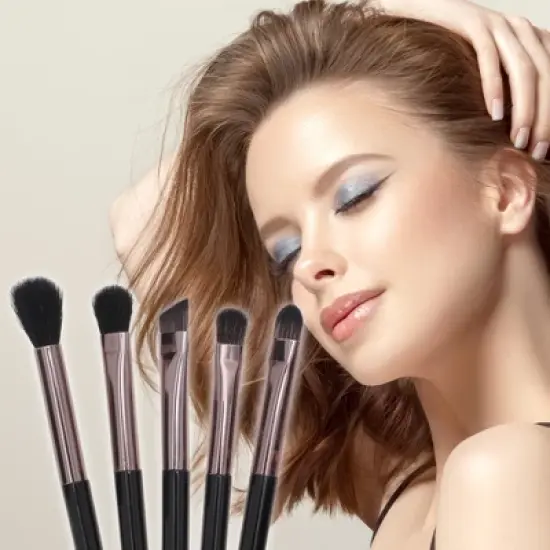 Unique Bargains Professional Makeup Brush Set with Mirror 7 Pcs image {5}