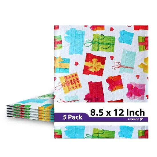 Fosmon 8.5 x 12 - #2 Gift Wrap Birthday Holiday Poly Bubble Mailer, Lightweight Water/Dust/Shock/Tear Resistant Padded Shipping Envelopes image {11}