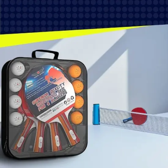 NIBIRU SPORT Professional Ping Pong Paddles and Balls - Complete Table Tennis Paddle Set w/ Storage Case image {4}