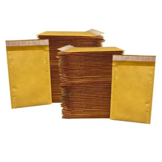 UOFFICE Pack of 100 Kraft Bubble Mailers 7.25" x 12" - #1 Self-Seal Padded Envelopes image {2}