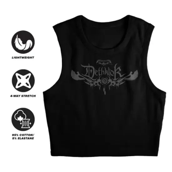 Women's Metalocalypse Dethklok Logo Sleeveless Crop Top Tank image {2}