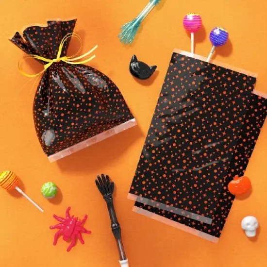 12ct Orange Sparkle Cello Bag Party Favors - Hyde and EEK! Boutique&trade; image {1}