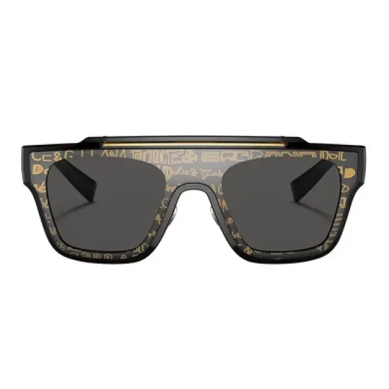 Dolce & Gabbana DG 6125 327787 Unisex Square Sunglasses D&G Gold Logo on Black 35mm image {1}