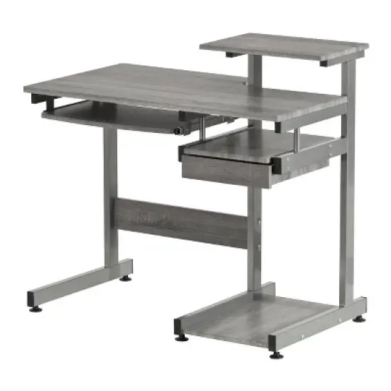 Complete Computer Workstation Desk Gray - Techni Mobili image {17}