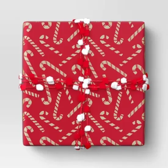 30&rdquo; 20 sq ft Christmas Roll Wrap Scattered Candy Canes - Wondershop&trade; image {1}