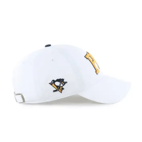 NHL Pittsburgh Penguins Adult White Clique Hat: Cotton Adjustable Baseball Cap image {3}