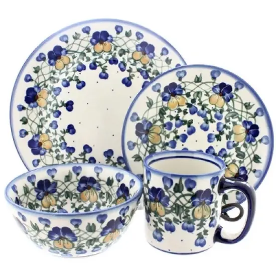 Blue Rose Polish Pottery WR Unikat Dinnerware (4 PC) image {5}