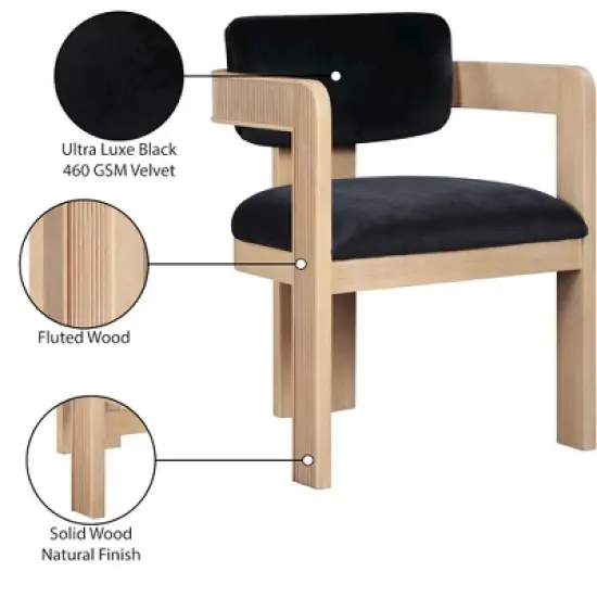 Meridian Furniture,Sacha Velvet Dining Chair, Set of 2 image {8}