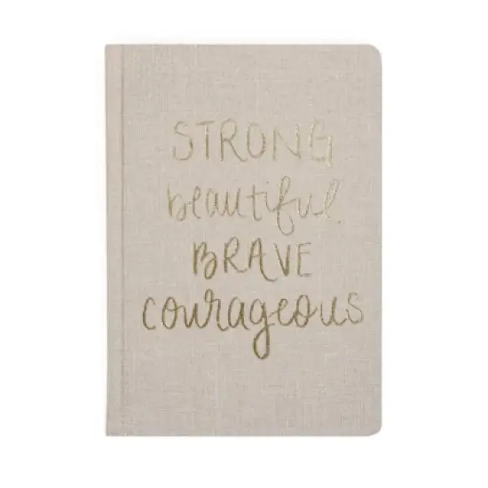 Sweet Water Decor Dream Strong Beautiful Brave Courageous, Tan and Gold Fabric Journal image {5}