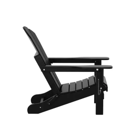 WestinTrends Malibu HDPE Outdoor Patio Folding Poly Adirondack Chair with Side Table (2-Piece Set) image {3}