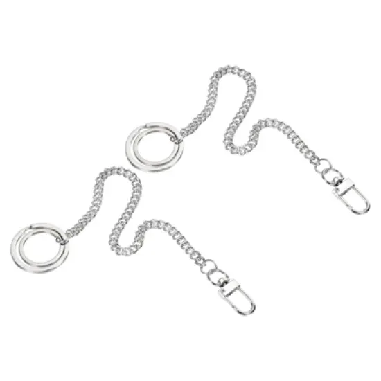 Unique Bargains Wallet Jeans Belt Handbag Nickel Plated Metal Chains with Keyring Clasps image {4}