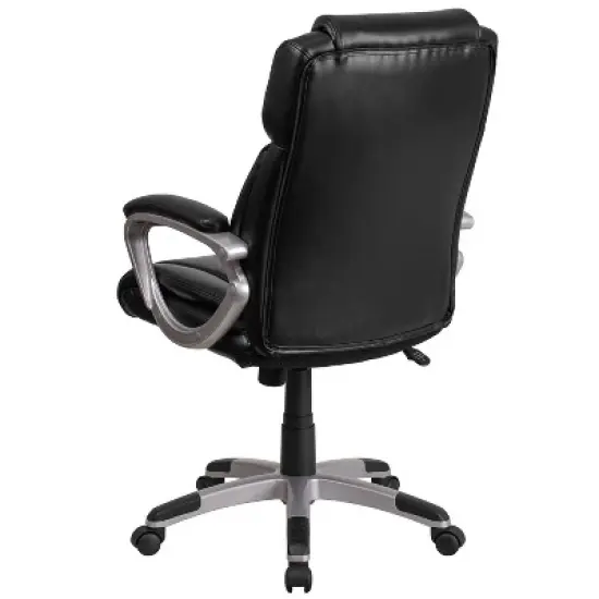 Flash Furniture Mid-Back LeatherSoftSoft Executive Swivel Office Chair with Padded Arms image {6}