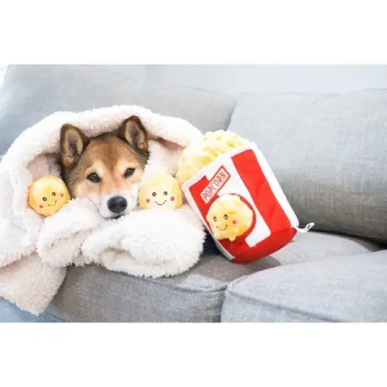 ZippyPaws Burrow Popcorn Bucket Dog Toy image {1}