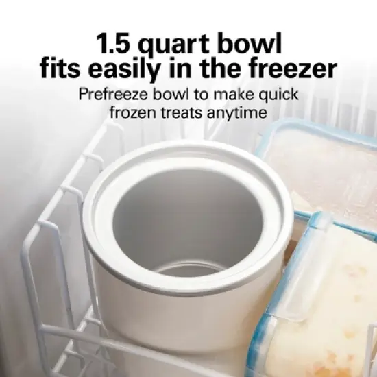 Hamilton Beach 1.5 Quart Ice Cream Maker White 68880: Electric Machine, 20 Min Cycle, 1.5 Qt Capacity, Hand Wash image {5}