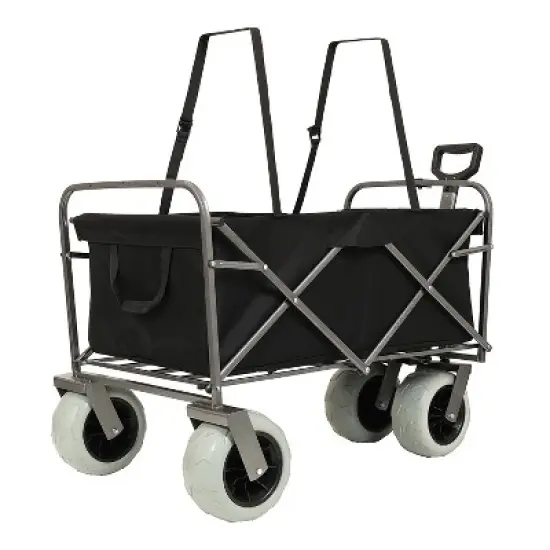 Gulches Dual-Purpose Heavy-Duty Beach Wagon & Compact Utility Cart - All-Terrain, Black & Orange, 500lb & 225lb Capacity image {4}