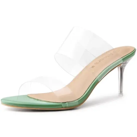 Allegra K Women's Clear Slide Stiletto Heels Sandals image {14}