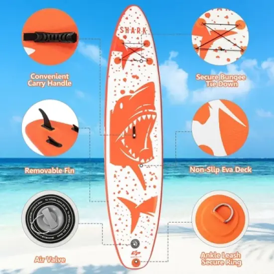 Costway 10'5''/11' Inflatable Stand Up Paddle Board with Backpack Aluminum Paddle Pump image {7}