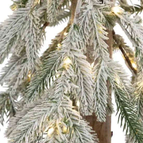 Northlight Pre-Lit Flocked Battery Operated Alpine Artificial Christmas Tree - 3' - Clear LED Lights image {5}