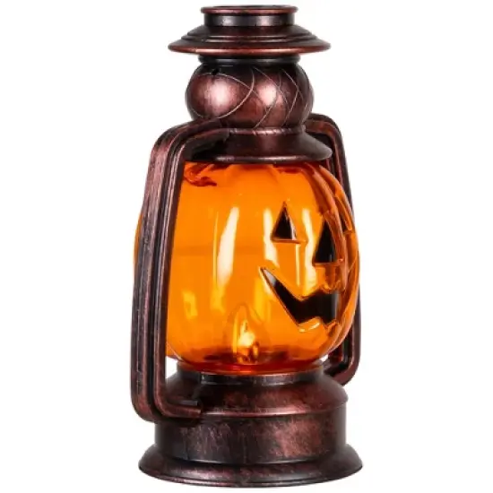 Northlight 16.5" Halloween Flickering Pumpkin Lantern Pathway Markers 3ct - Orange/Black image {4}