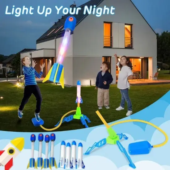 Flipo High Flying Toy Rocket Launcher Blaster Deluxe Kit For Kids image {1}