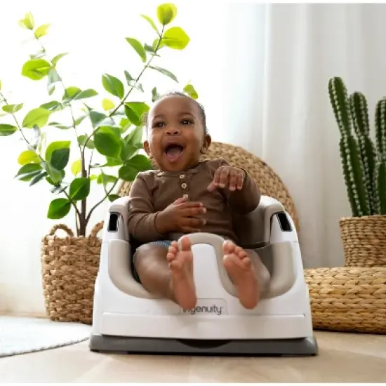 Ingenuity Baby Base 2-in-1 Booster Feeding and Floor Seat with Self-Storing Tray image {12}