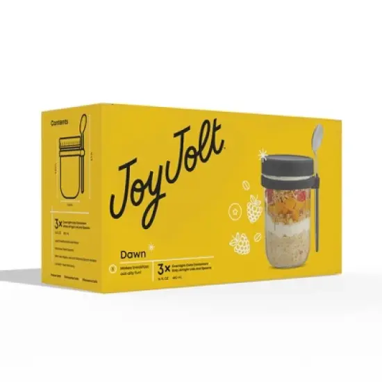 JoyJolt Dawn Overnight Oats Glass Containers with Spoon image {7}