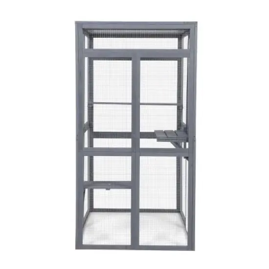 AZL1 Life Concept Pet Crates and Houses Large Outdoor Cat Enclosure with Multi Level Climbing Platforms Safe Ventilated, Gray, 39.4"*33.3"*63.8" image {4}