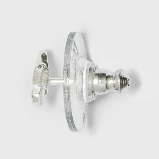 Sterling Silver Cubic Zirconia and Butterfly Stud Earring Set 3pc - A New Day&trade; Silver image {1}