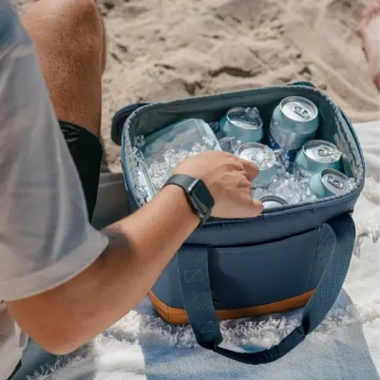 CleverMade Tahoe 18 Cans Collapsible Soft Sided Cooler - Ocean: Water-Resistant, Zip Closure image {12}
