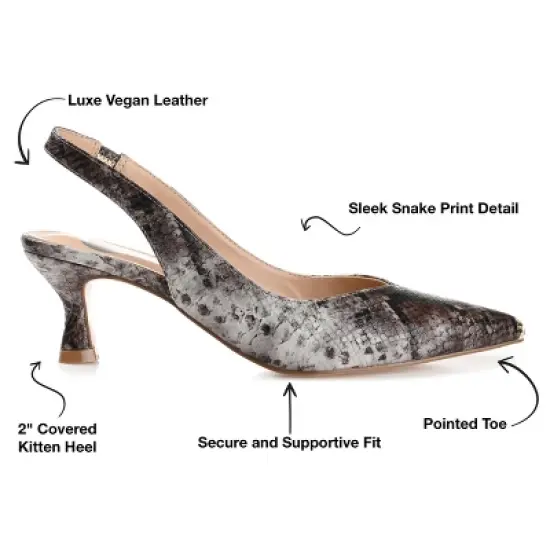 Journee Collection Womens Mikoa Kitten Heel Sling Back Pointed Toe Pumps image {7}