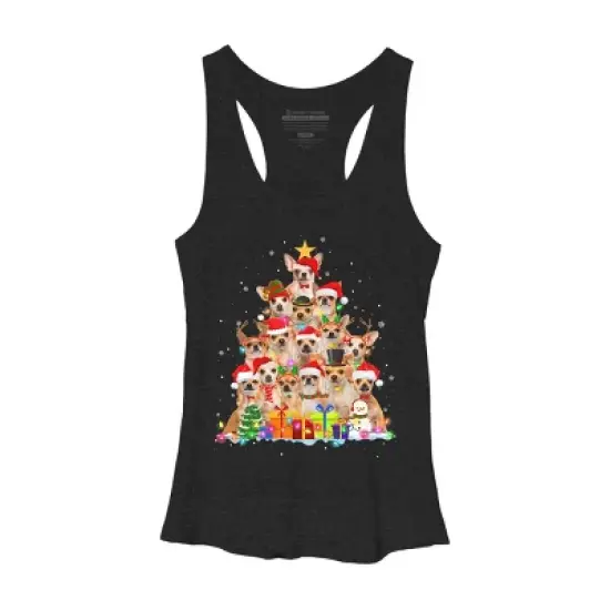 Women's Design By Humans Christmas Pajama Chihuahua Tree By MINHMINH Racerback Tank Top image {3}