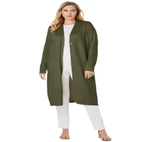 Jessica London Women&rsquo;s Plus Size Fine Gauge Duster Cardigan image {9}