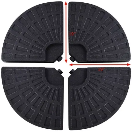 Costway 4 Plate Patio Offset Umbrella Base Stand Weights Sand/Water Filled Base image {2}