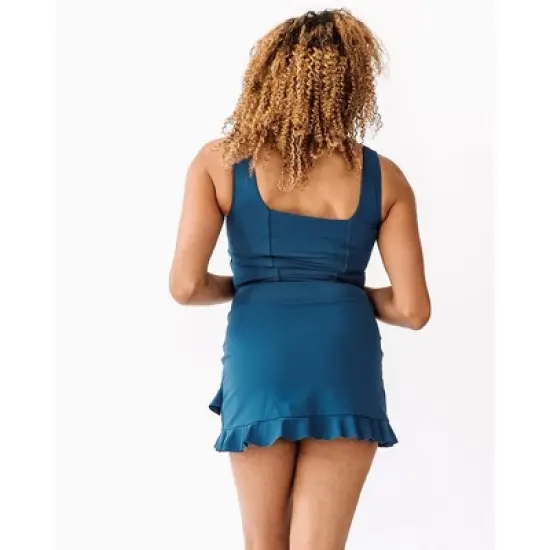 Lime Ricki Women's Indigo Square Neck Swim Crop image {1}