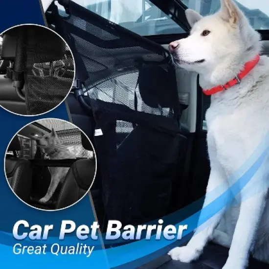 Zone Tech Car Dog Mesh Pet Barrier - Premium Quality Super Safe Universal Large Padded Steel with Full Mesh Cover Fit for Cars, Trucks and SUV&rsquo;s image {6}
